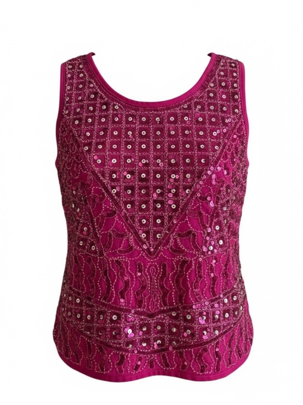 Verty Fuchsia Embellished Tank Top